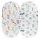 Tontukatu Bassinet Sheet Set 2 Pack Snug Fitted Cradle Fitted Sheets Stretchy Ultra Soft for Oval Rectangle Hourglass Bassinet Mattress Unisex Boy Girl Tiger Elephant Fox