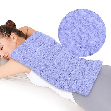 REVIX Extra Large Heating Pad Microwavable for Back with Moist Heat Microwave Heated Wrap for Full Back Neck Shoulder and Muscles Rose Velvet XXL Rice Bean Bag