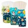 babygoal Reusable Cloth Diapers 6 Pack6pcs Microfiber Inserts4pcs Rayon from Bamboo Inserts One Size Adjustable Washable Pocket Nappy Covers for Baby BoysRashFree