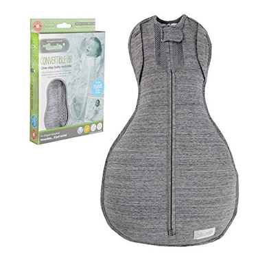 Woombie Convertible Swaddle Blanket with Vent TwilightHeathered Gray 513 Pound