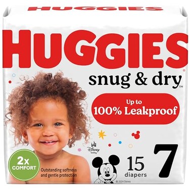 Huggies Size 7 Diapers Snug Dry Baby Diapers Size 7 41 lbs 15 Count Packaging May Vary