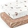 GRSSDER Stretch Ultra Soft Jersey Knit Fitted Crib Sheets Set 2 PackFit All Standard Crib Mattress Pads Safe and Snug Stylish Pattren of Jungle Animals
