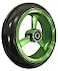عجلات RIANTWHEEL الصلبة من البولي يوريثان مقاس 4 × 10 بوصة، عجلات كرسي متحرك بحافة ألومنيوم، زوج واحد، لون أخضر