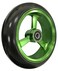 عجلات RIANTWHEEL الصلبة من البولي يوريثان مقاس 4 × 10 بوصة، عجلات كرسي متحرك بحافة ألومنيوم، زوج واحد، لون أخضر