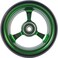 عجلات RIANTWHEEL الصلبة من البولي يوريثان مقاس 4 × 10 بوصة، عجلات كرسي متحرك بحافة ألومنيوم، زوج واحد، لون أخضر