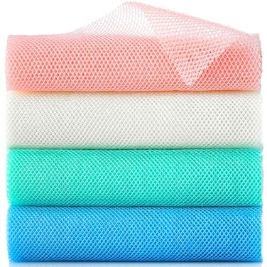 VITEVER 4 Pieces African Exfoliating Net Long African Net Sponge Nylon African Net Cloth Exfoliating Washcloth Body Scrubbers for Use in Shower Back Scrubber Skin Smoothers for Bath Multicolor 4