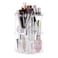 seinlife 360 Rotating Makeup OrganizerDIY Adjustable Spinning HolderFoldable Cosmetic Storage Display boxLarge Capacity Make up Caddy ShelfFits Countertop Vanity and Bathroom CLEAR