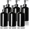 Youngever 6 Pack Plastic Pump Bottles 12 Ounce Refillable Plastic Pump Bottles with Travel Lock Black