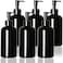 Youngever 6 Pack Plastic Pump Bottles 12 Ounce Refillable Plastic Pump Bottles with Travel Lock Black