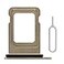 Perzework SIM Card Tray Holder Slot Replacement for iPhone 13 Pro and iPhone 13 Pro Max Gold with Waterproof Rubber Ring and Eject Pin Single Sim Version