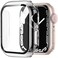 HANKN 2 Pack Hard Case for Apple Watch Series 6 5 4 SE 40mm Tempered Glass Screen Protector Case Full Coverage Ultrathin Shockproof Transparent Iwatch Bumper Cover 40mm Clear x2