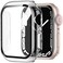 HANKN 2 Pack Hard Case for Apple Watch Series 6 5 4 SE 40mm Tempered Glass Screen Protector Case Full Coverage Ultrathin Shockproof Transparent Iwatch Bumper Cover 40mm Clear x2