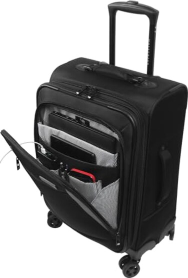 Wally Bags Solutions 20 Expandable Spinner CarryOn with Padded Laptop and Electronics Pockets