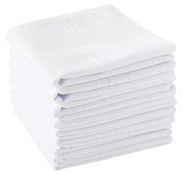 Scotamalone Mens Handkerchiefs 100 Soft Cotton White Hankie Hankerchieves