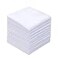 GB Selected GB Mens Handkerchiefs 100 Cotton Solid White with Stripe Large Classic Hankies Bulk Set 12 Pack