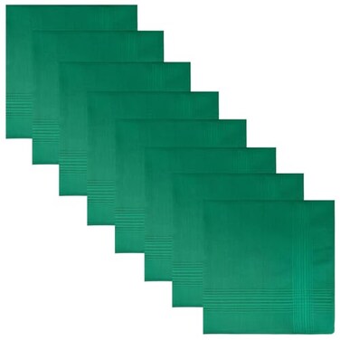 Retreez 8 Piece Pure Cotton Assorted Mens Handkerchiefs Hanky Gift Box Set Green