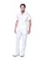 Dagacci Medical Dagacci Scrubs for Men Set VNeck Scrub Top and Cargo Pants 8 Pockets Men Scrubs Set Medium White