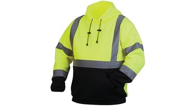 Pyramex Hi Vis Lime Safety Pullover Sweatshirt With Black Bottom Large Hi Vis Lime Large