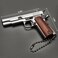 OPYLO Mini Gun Keychain Tiny Keychains Guns Shape Pendant Pistol Shape Key Chain Novelty Keychain Cool Keychains for MenWood grain Silver