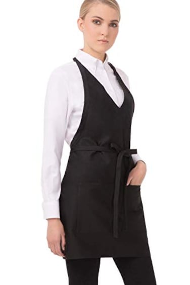 Chef Works Unisex VNeck Tuxedo Apron Black One Size
