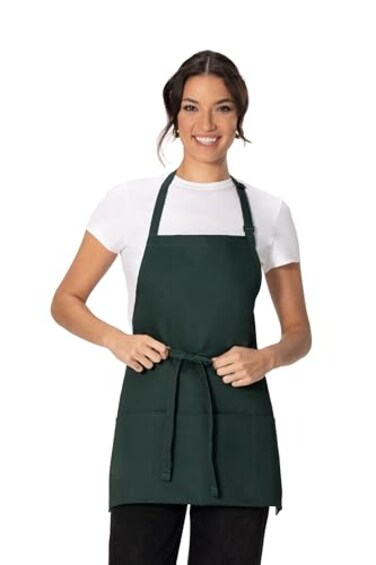 Chef Works Unisex Three Pocket Apron Hunter Green One Size