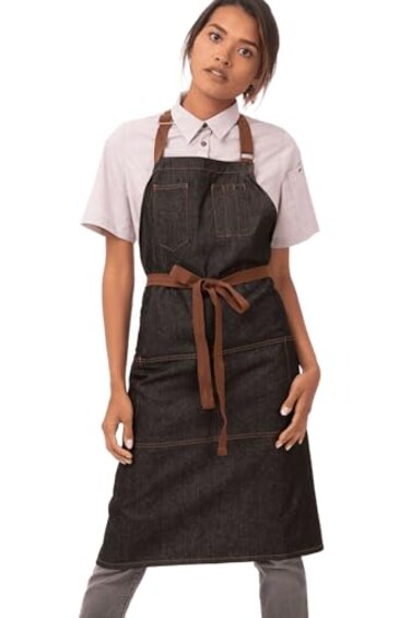 Chef Works Unisex Memphis Bib Apron Black One Size