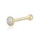 Massete 14k Gold Nose Ring with Simulated Diamond Stud Piercing Body Bezel Set Micro Yellow 95mm