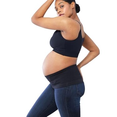 IngridIsabel Ingrid Isabel Bella Bands Pregnancy Pants Extender Maternity Pants Extender for Maternity Belly Support Black 3