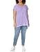 Just My Size Womens PlusSize Slub Crochet Bib Tunic Salty Purple 3X