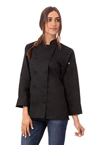 Chef Works Womens Sofia Chef Coat Black XSmall