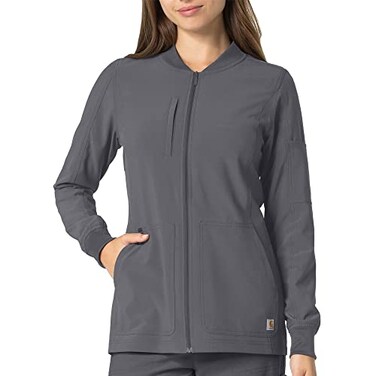 Carhartt CrossFlex Womens Front Zip Utility Jacket Pewter S