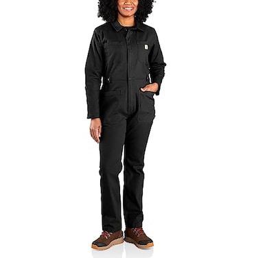 Carhartt Womens Rugged Flex Relaxed Fit Canvas Coverall Black Medium