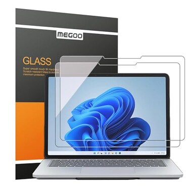 Megoo ArmorShield Screen Protector for Surface Laptop Studio 21 144 Inch 9H Tempered Glass Film HD Clear Scratch Resistant Surface Pen Case Friendly 2 Pack