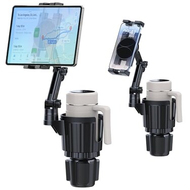 Peastrex Cup Holder Tablet Mount Ipad Cup Holder Car Mount with Adjustable Arm for Tablet iPhone 311in iPad Pro Air Mini Fire iPhone 15 Galaxy S24 Z Fold 5