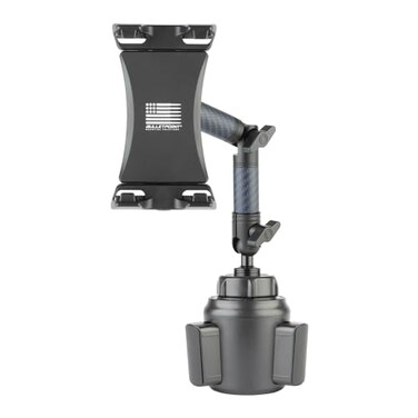 Bulletpoint Cup Holder Tablet Mount with Adjustable Mounting Arm and Articulating Joint