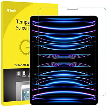JETech Screen Protector for iPad Pro 129Inch 2022202120202018 6th5th4th3rd Model Edge to Edge Liquid Retina Display Face ID Compatible Tempered Glass Film 1Pack