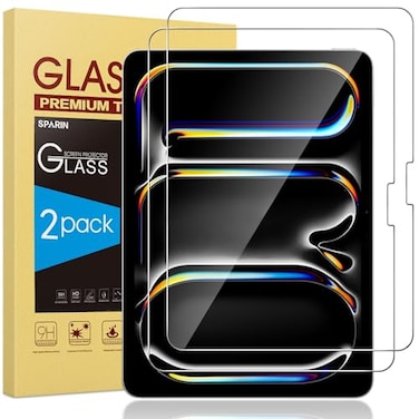 SPARIN Screen Protector for iPad Pro 13 inch M5M48th7th Generation20252024 2 Pack HD Clear 9H Tempered Glass Film with Face ID Apple Pencil Pro Compatible High Sensitivity Case Friendly