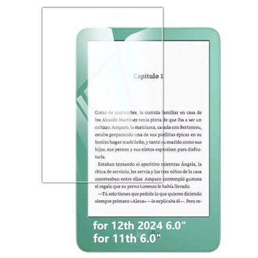 Kepuch 2 Pack Tempered Glass Screen Protector Transparent Compatible for Kindle 12th 2024 Kindle 11th 60