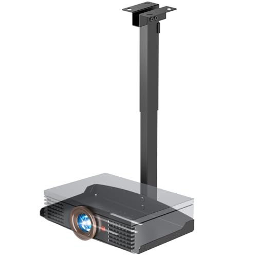 بوتورسن PUTORSEN Adjustable Projector Ceiling Mount Universal Projector Shelf for Ceiling and Wall Holds up to 22lbs No Hole Installation Hidden Cable Routing Black