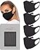 VIRTUE CODE Second Skin Cloth Face Mask Pack 4 Buttery Soft Masks Washable Fabric Black Face Mask Reusable Stretchy Comfortable Fresh Facemask