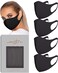 VIRTUE CODE Second Skin Cloth Face Mask Pack 4 Buttery Soft Masks Washable Fabric Black Face Mask Reusable Stretchy Comfortable Fresh Facemask