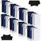 Ferraycle 100 Pcs Microfiber Pouch Case Bulk Microfiber Soft Sunglasses Pouch with 2 Eyeglass Cleaning Cloth for StorageBlack White Blue Gray