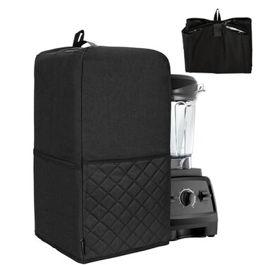 CROTIRAD Hanging Blender Cover Compatible with LowProfile 64 oz Blender Foldable Dust Cover with Accessory Pockets for Kitchen Blender Black Quilted
