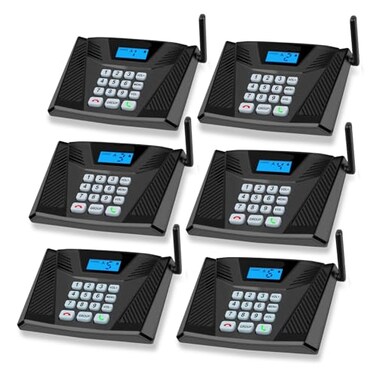 SANZUCO Intercoms Wireless for Home Upgraded 5300ft Intercom 9 Channel 2 Code Full Duplex Hands Free Talk Wireless Intercom System for Home Elderly Office with Auto Answer6Packs Black