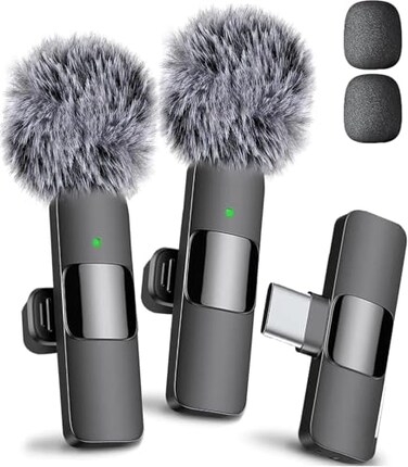 Mini Mic Pro Latest Model 1 Microphone for iPhone Android Wireless Mini Microphone ClearVoice Noise Cancelling Lavalier Mic for TikTok YouTube Interviews iPhone 15