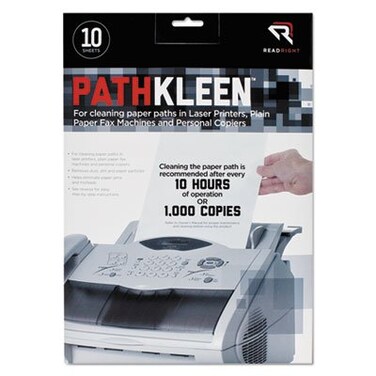 Read Right PathKleen Laser Printer Cleaning Sheets 85 x 11 Inches Sheets 10 Sheets per Package 2 Pack 20 Sheets Total RR1237