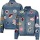 Ultra Game NBA Multi Team Mens Distressed Multi Team Patch Jean Jacket Denim Small