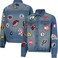 Ultra Game NBA Multi Team Mens Distressed Multi Team Patch Jean Jacket Denim Small