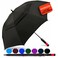 SIEPASA 626872 Inch Automatic Open Golf Umbrella Oversize Extra Large Double Canopy Vented Windproof Waterproof Stick UmbrellaBlack 62Red Handle