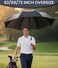 SIEPASA 626872 Inch Automatic Open Golf Umbrella Oversize Extra Large Double Canopy Vented Windproof Waterproof Stick UmbrellaBlack 62Red Handle
